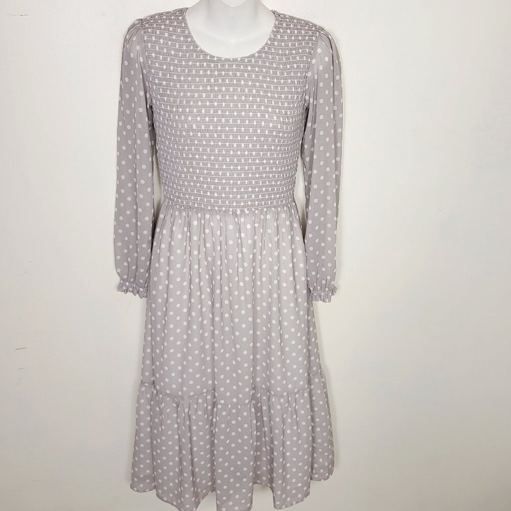 NEW - Mad About Style X Jilly Box "Grace" Birch Dot Midi Dress. Size small